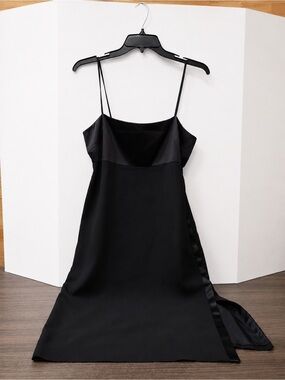 Vintage Emanuel Ungaro 90’s Black Satin Slip Dress